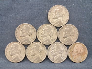 Silver War Nickels Lot of 8