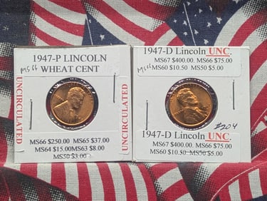 1947 P & D Lincoln Wheat Cents