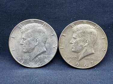 1966, 1967 Kennedy Silver Half Dollars