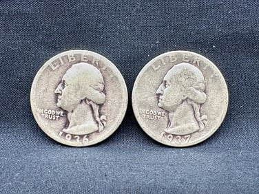 1936, 1937 Washington Silver Quarters