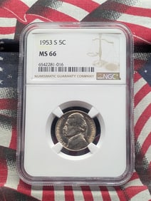1953-S Jefferson Nickel, NGC MS 66