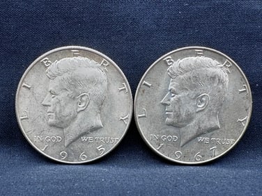 1965, 1967 Kennedy Silver Half Dollars