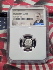 1996-S Roosevelt Dime, NGC PF 69 Ultra Cameo