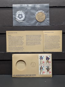 1975 Bicentennial First Day Cover w/Paul Revere Bicentennial Coin