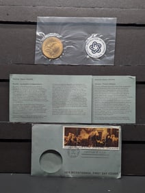 1976 Bicentennial First Day Cover w/Thomas Jefferson Bicentennial Coin