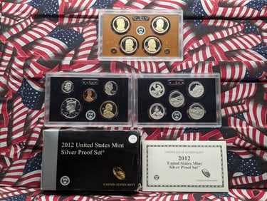 2012-S Silver US Proof Mint Set 14 Coins in OGP w/ COA, Includes Seven Silver Coins, Four