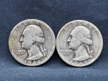 1944, 1945 Washington Silver Quarters