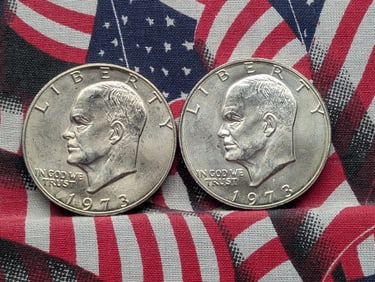 (2) 1973-S 40% Silver Uncirculated Eisenhower Dollars
