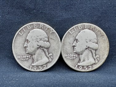 1952 P & D Washington Silver Quarters