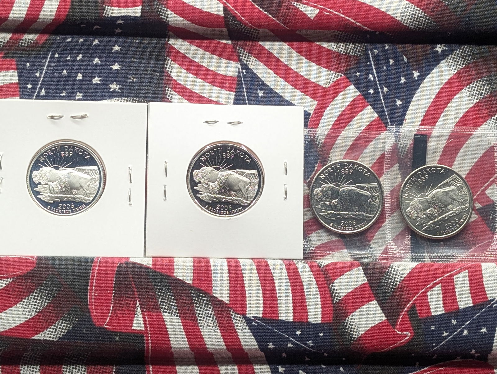 2006 P, D, S Clad Proof, & S 90% Silver Proof Complete State Quarter Set, North Dakota (ND) (1 of 5)