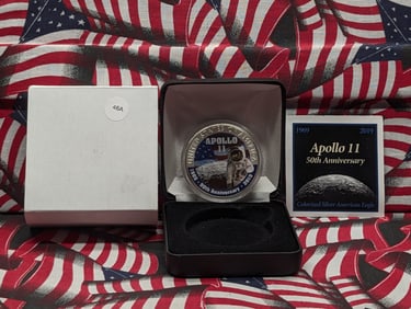 2019 American Silver Eagle Colorized 50th Anniversary Apollo 11, By Littleton