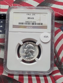 1963-P Washington Quarter NGC MS65
