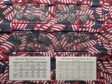 1995 & 1996 P & D Uncirculated US Mint Sets, w/COA, No Envelopes & No West Point Dime