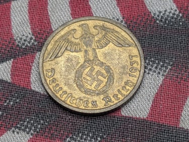 1937-G Germany Low Mintage 10 Reichspfennig MS