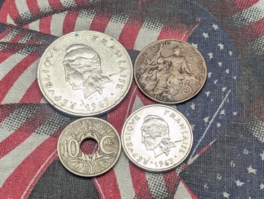 (4) Assorted French Coins