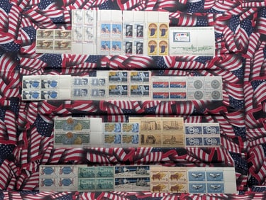 (20) Assorted U.S. Plate Blocks, All Mint, Original Gum, Never Hinged