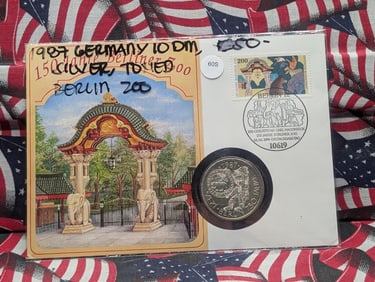 1987 Germany 62.5% Silver, 15.5 Grams, Berlin Proof w/ First Day Cover Stamp