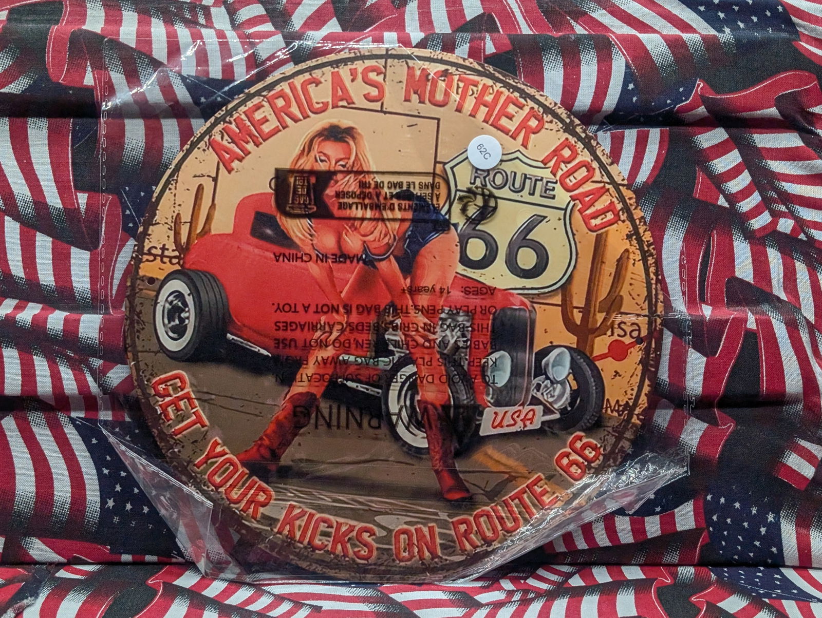 Route 66, Metal Sign, 7.75x7.75 Inches-Dinner Plate Size, Perfect For Man Cave, Garage, etc., Holes: Route 66, Metal Sign, 7.75x7.75 Inches-Dinner Plate Size, Perfect For Man Cave, Garage, etc., Holes to Hang Up, New