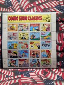 Sheet Of 20 "Comic Strip Classics" Postage Stamps, Mint, Original Gum, Never Hinged