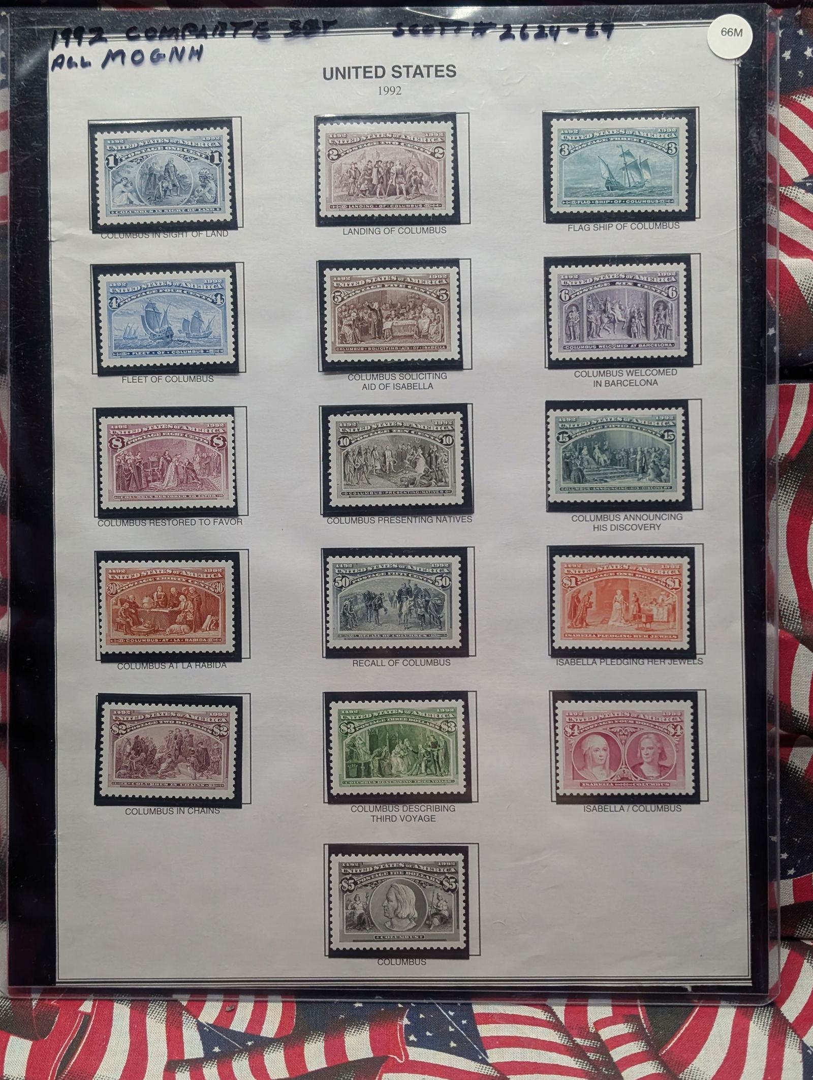 1992 Complete Set Of Singles U.S. Columbus Voyage Stamps, Mint, Original Gum, Never Hinged (1 of 6)