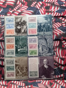 1993 Complete Set Of Souvenir U.S. Columbus Voyage Stamps, Mint, Original Gum, Never Hinged