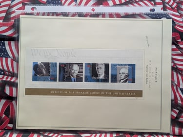 Sheet Of 4 "Supreme Court Justices" Postage Stamps, Mint, Original Gum, Never Hinged