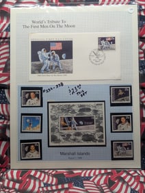 Marshall Islands World's Tribute To The First Man On The Moon Stamps & First Day Cover