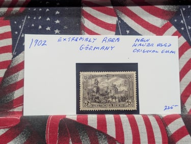 1902 Extremely Rare German Stamp, Mint, Original Gum, Never Hinged