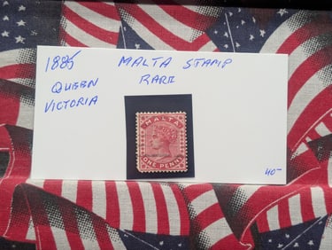 1885 Queen Victoria One Penny Malta Stamp