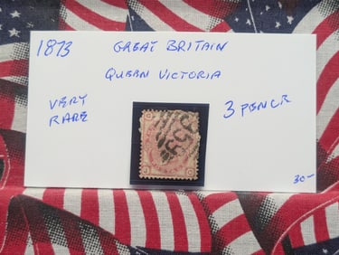 1873 Great Britain Queen Victoria 3 Pence Stamp