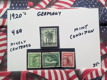 (4) 1920's Germany, Nicely Centered, Mint Condition