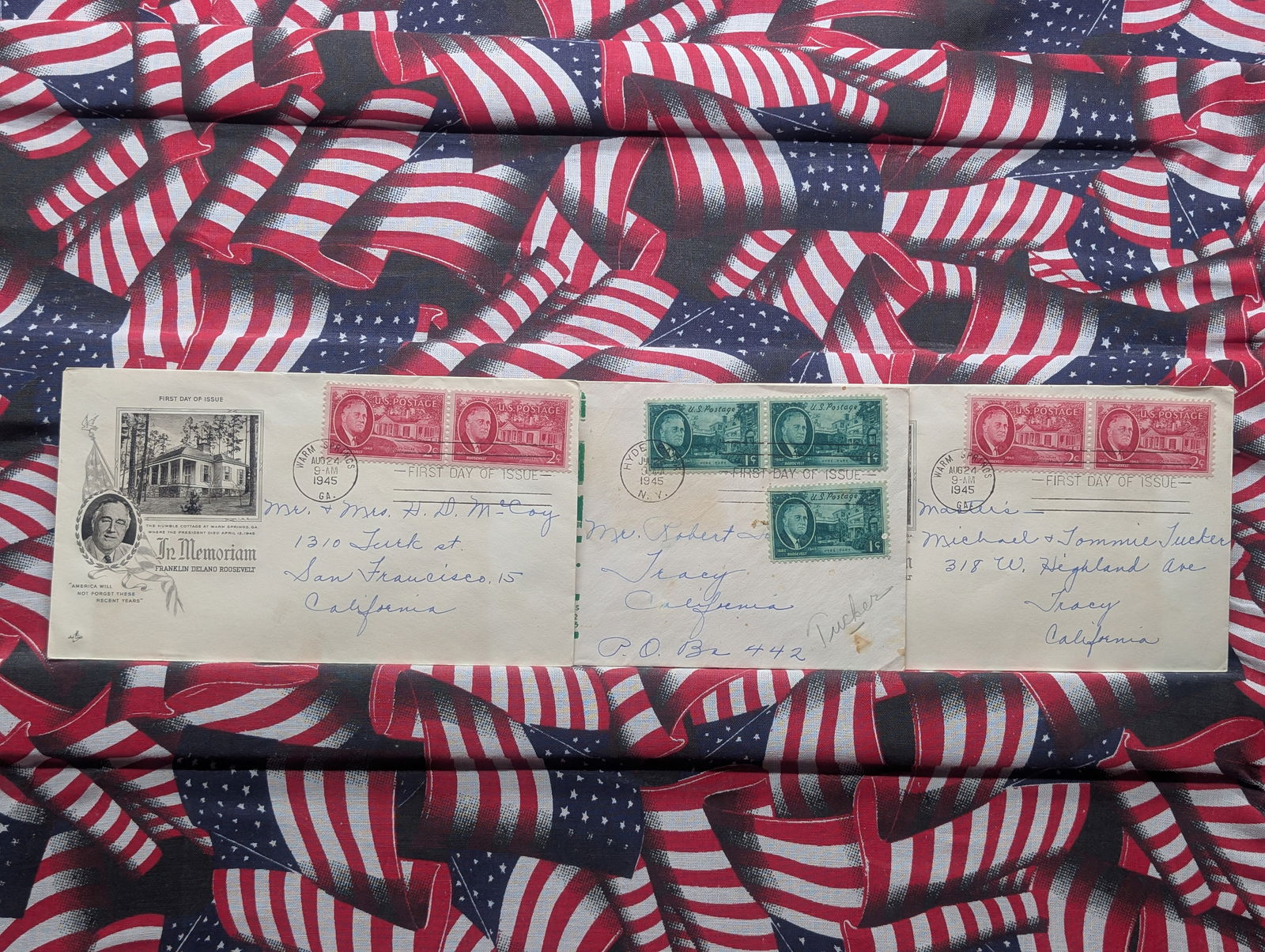 (3) 1945 Assorted F.D.R. First Day Cachets, Mint (1 of 4)