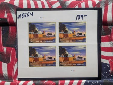 2021 "Castillo De San Marcos" U.S. Plate Block Stamps, Mint, Original Gum, Never Hinged