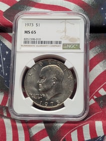1973 Eisenhower Dollar - NGC MS65