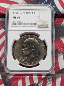 1776-1976 Type 1 Eisenhower Dollar - NGC MS65