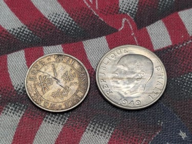 1904 Southeast Asia 10 Silver Cents - XF & 1949 Haiti 5 Centimes - MS63 (2 PCS)