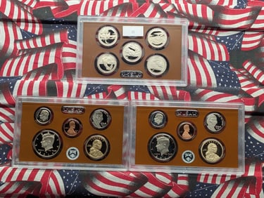 Partial 2014-S & 2021-S U.S. Mint Proof Sets (3 PCS) No Boxes
