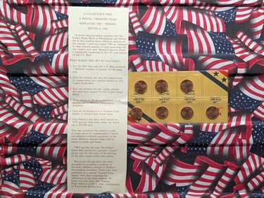 1982 Lincoln Memorial Cent 7 Variety Uncirculated Set w/ COA