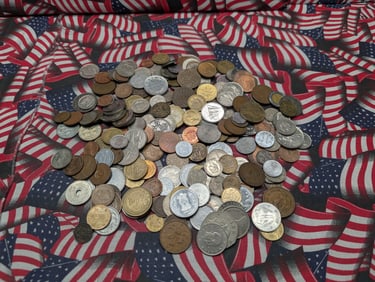 Bag of 2.2 Lbs. of Various Vintage & Modern World Coins