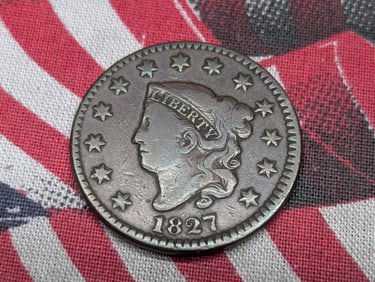 1827 Coronet Head Large Cent - FINE/VF