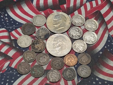Large Grab Bag of Various Vintage U.S. Coins,  22Coins Total