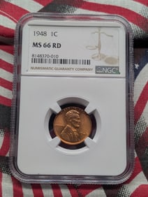 1948 Lincoln Wheat Cent - NGC MS66 RD