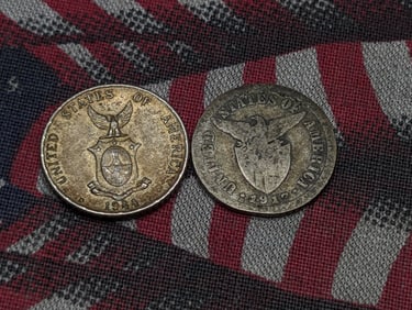 1944-D & 1917-S Philippines 10 Silver Centavos (2 PCS)