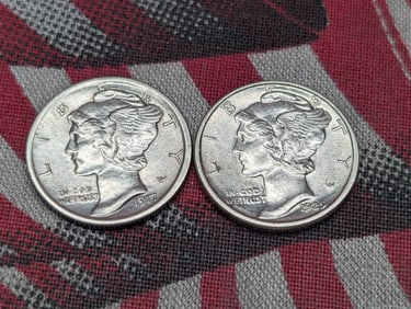 1917 & 1929-D Mercury Silver Dimes - HIGH GRADE (2 PCS)