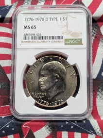 1776-1976-D Type 1 Eisenhower Dollar - NGC MS65