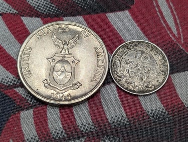 1941-C Newfoundland 10 Silver Cents & 1944-S Philippines 50 Silver Centavos (2 PCS)
