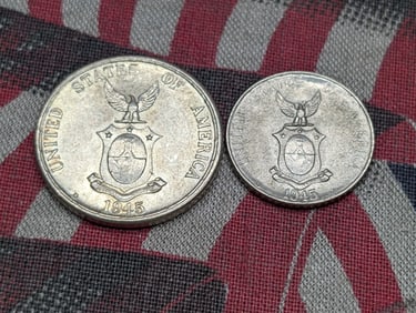 1945-D Philippines 20 Silver Centavos & 10 Silver Centavos (2 PCS)