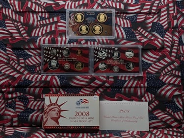 2008-S U.S. Mint SILVER Proof Set In OGP With COA, 14 Coins