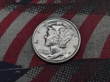 1939-D FSB Mercury Silver Dime - GEM BU