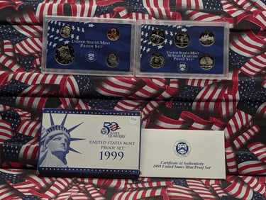 1999-S U.S. Mint Proof Set In OGP With COA, 9 Coins